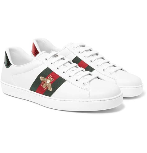 guccy mens white sneakers|Gucci men's ace leather sneakers.